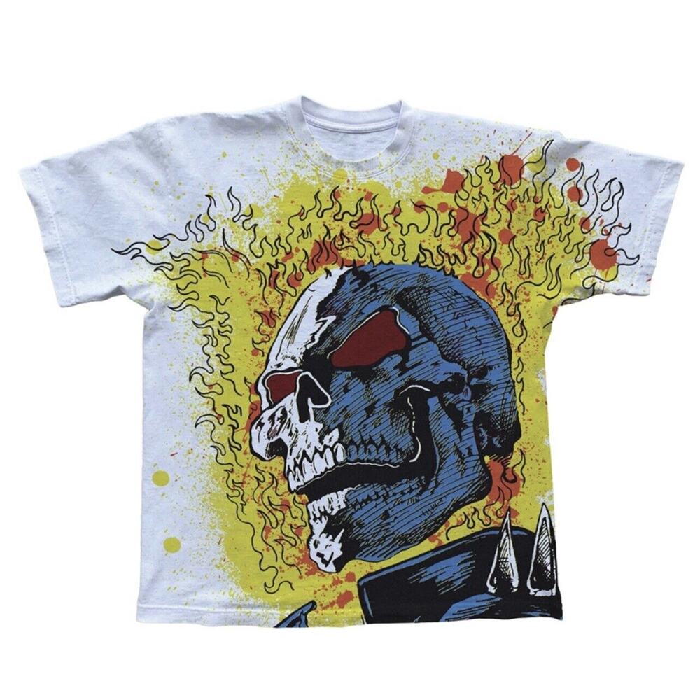Warren Lotas Ghost Rider Marvel Graphic Skull Flames Mens Sz XL New Sealed
